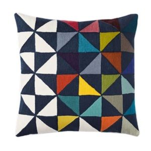 West Elm Crewel Pinwheel 18” Pillow Cover